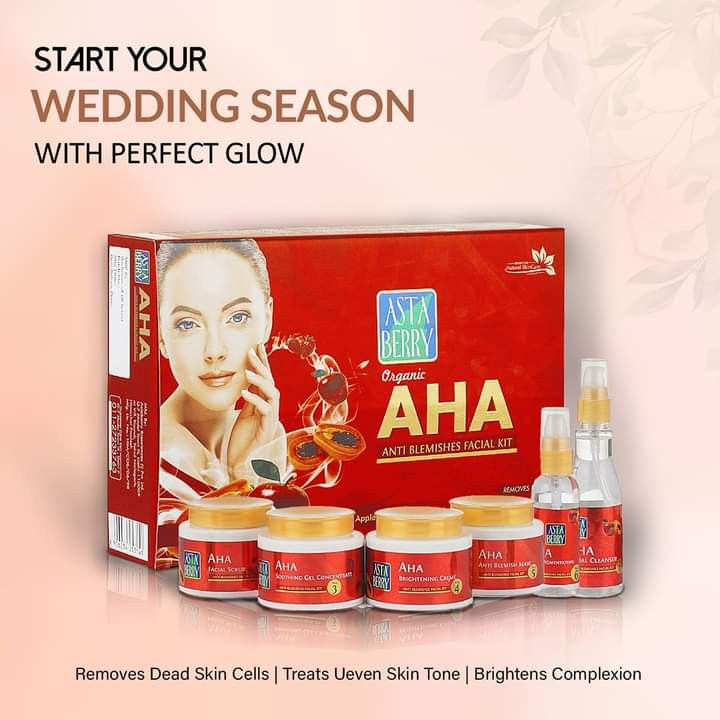 Asta Berry Organic AHA Anti Blemishes Facial Kit for All Skin Types 6 Steps