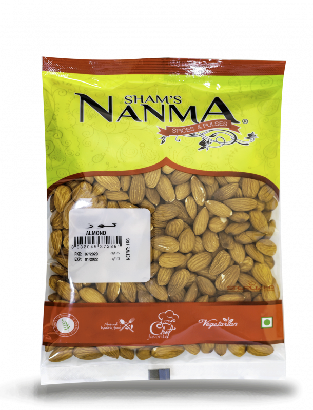 NANMA Almonds (Badam) – Premium Whole Natural Almonds | Fresh, Crunchy & 100% Pure | Ideal for Snacking, Baking, Cooking & Gifting