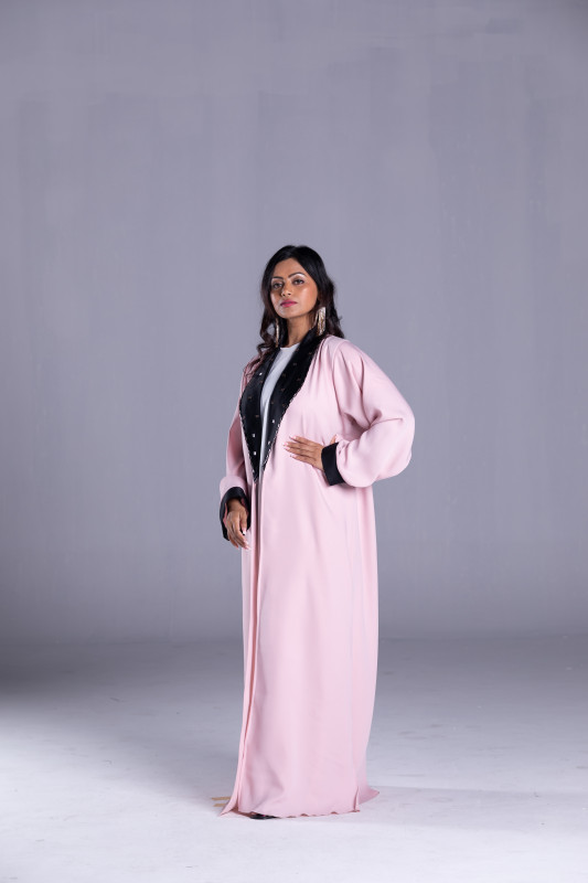 New Model Bridal Sattin Abaya for Women Abaya with Some beads. AB1027