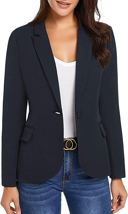 LCT Uniforms Women's Business Casual Pockets,Comapny Blazer - Black - Large