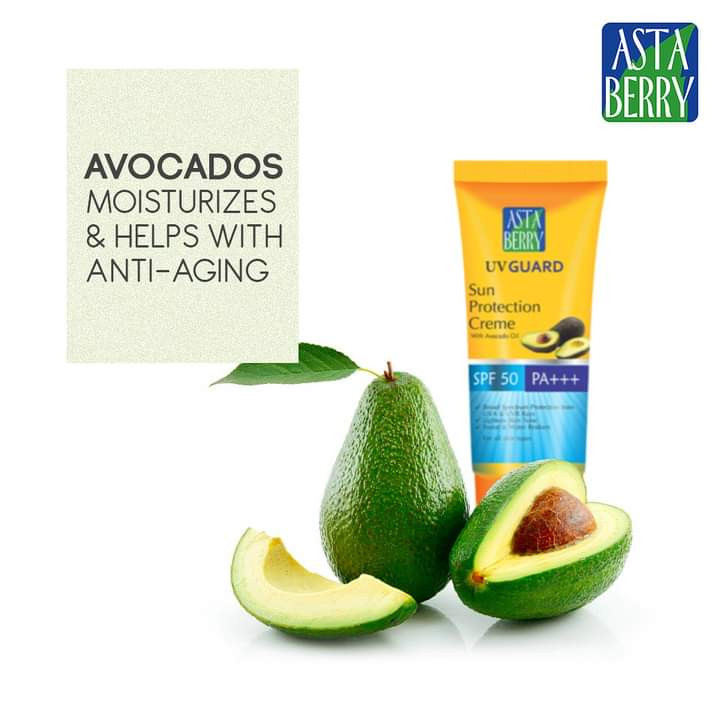 Asta Berry UV Guard Sun Protection Creme with Bearberry Extract SPF 50 For All Skin Type  AVOCADOS 100 grams