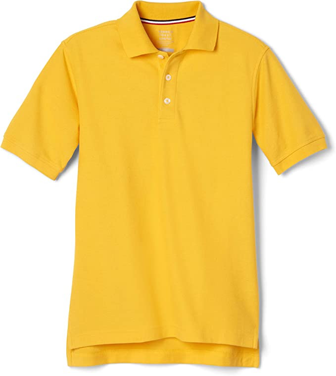 LCT Uniforms Boys' Short Sleeve Polo Uniform TShirt - Yellow - Large