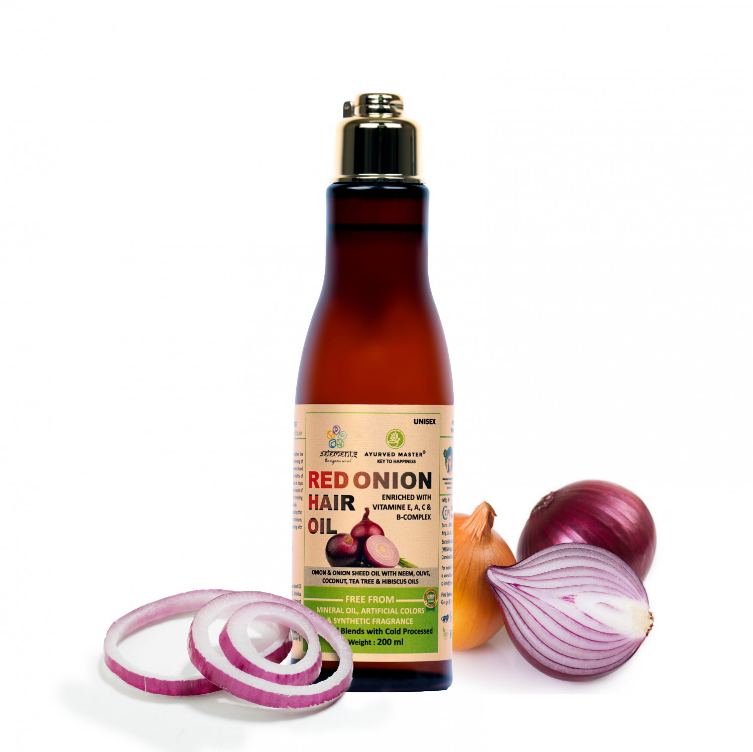 RED ONION SEED HAIR OIL (WITH NEEM, OLIVE, COCONUT, TEA TREE AND HIBISCUS OILS FOR COMPLETE HAIR NOURISHMENT) | 200ML
