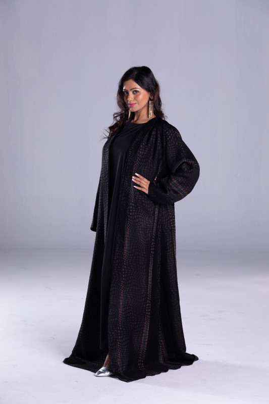 Women's Abaya made Self Printed Fabric Designed for Party wear. AB1022
