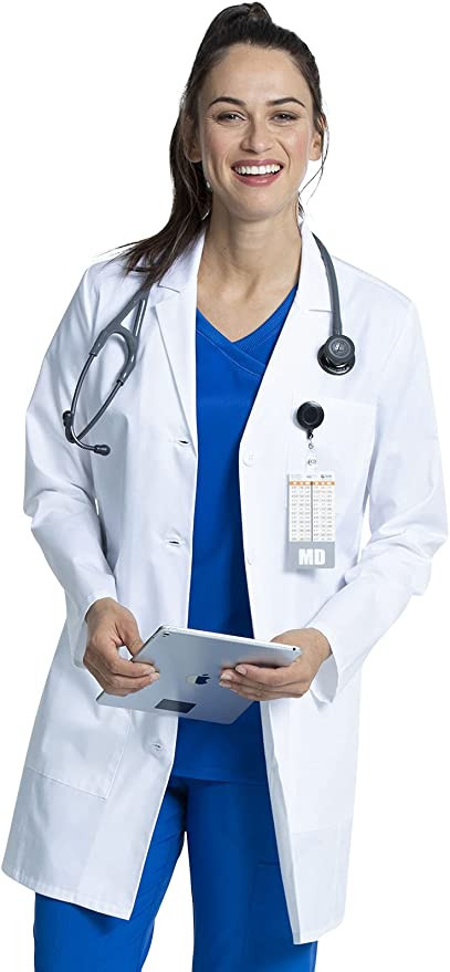 LCT Uniforms Unisex Lab Coat Long Sleeve Professional Medical Coat - Small