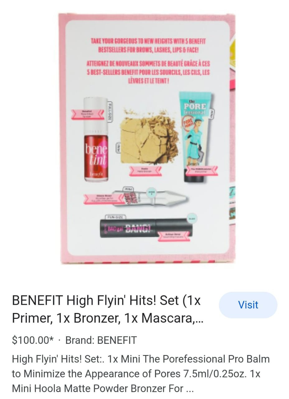 Benefit fly high sets highlighter bronzer tint pore