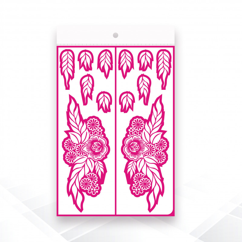 alfan henna sticker for two hands- A0043